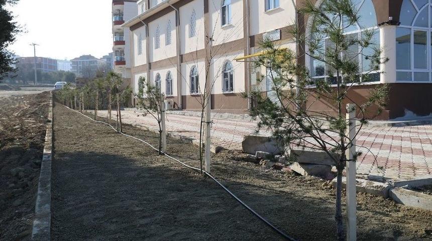 Hz. Ebu Bekir Camii&rsquo;nin &Ccedil;evresi Fidanlarla Donatıldı