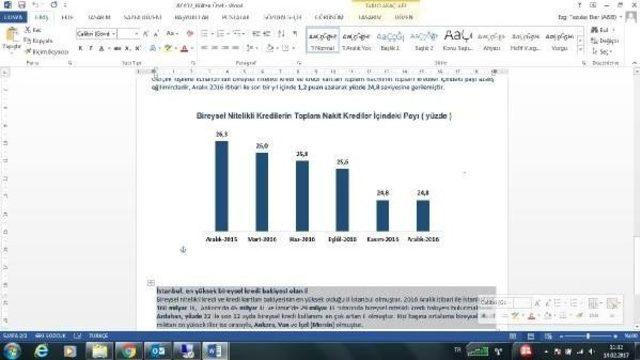 Toplam Kredi Stoku 1.8 Trilyon Lira