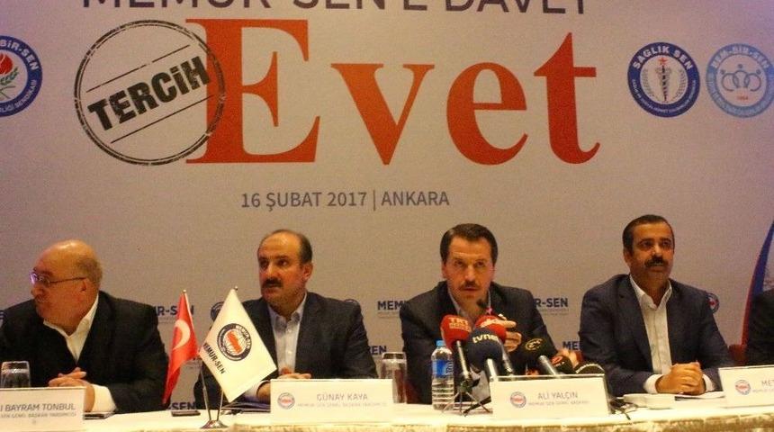 Memur-sen Anayasa Değişikliğine "evet" Diyor