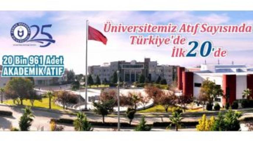 Ad&uuml; Atıf Sayısında T&uuml;rkiye&rsquo;de İlk Yirmide Yer Aldı