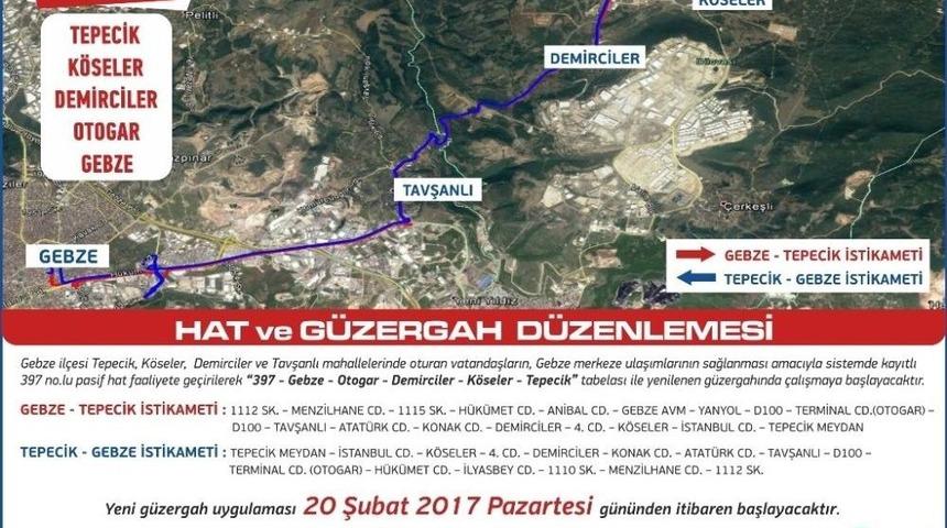 Gebze&rsquo;de Otob&uuml;s G&uuml;zergahlarında D&uuml;zenleme Yapıldı