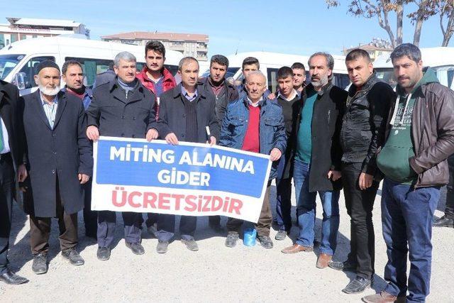 Minibüs Ve Servisçi Esnafından Mitinge Ücretiz Servis