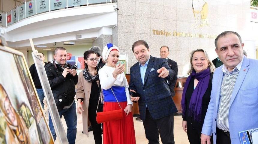 Maltepe&rsquo;de Rus B&uuml;y&uuml;kel&ccedil;i Karlov Anısına Resim Sergisi A&ccedil;ıldı