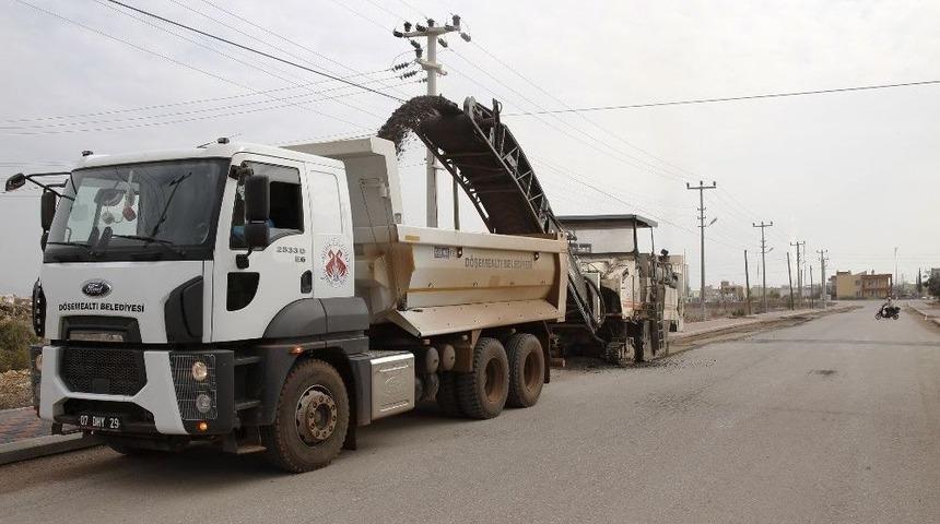 D&ouml;şemealtı Belediyesi&rsquo;nden Kaldırım Ve Sıcak Asfalt
