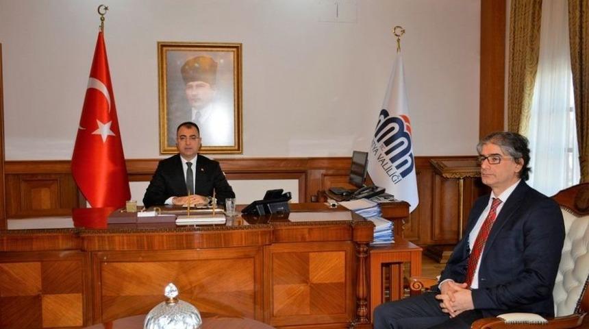 Prof. Dr. &Ouml;zdemir&rsquo;den Vali Toprak&rsquo;a Veda Ziyareti