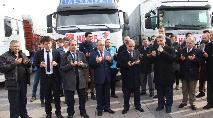 Karab&uuml;k&rsquo;ten Halep&rsquo;e 3 Yardım Tır&rsquo;ı Yola &Ccedil;ıktı