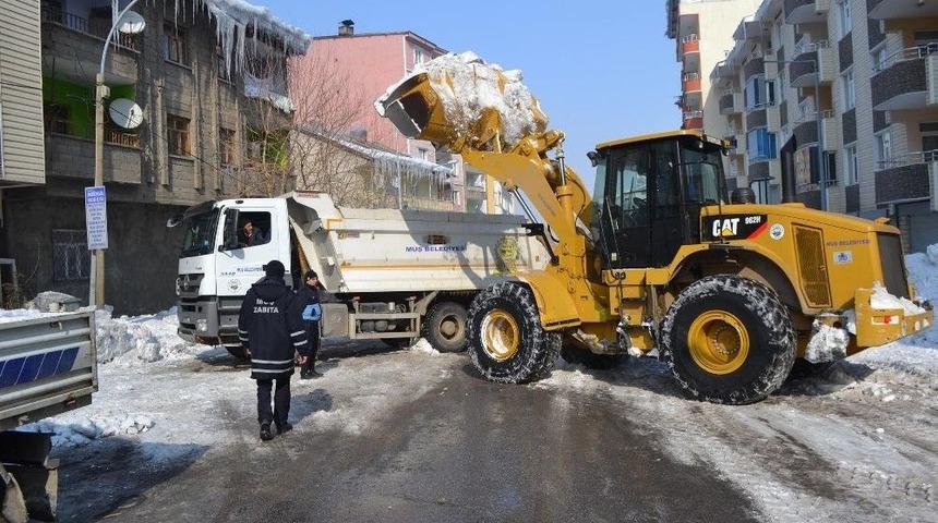 Muş Belediyesinin Kar Mesaisi Devam Ediyor