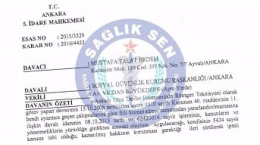 2008&rsquo;den &Ouml;nce G&ouml;revde Olan R&ouml;ntgen Teknisyenlerine İyi Haber