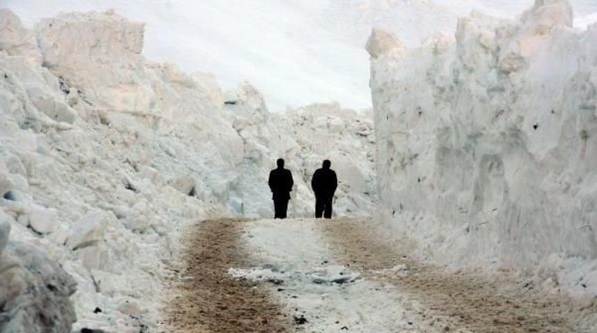 Yüksekova'da Çığ Yolları Kapattı