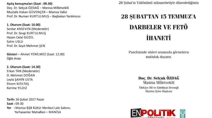 Başbakan Yardımcısı Kurtulmuş Manisa&rsquo;da Panele Katılacak