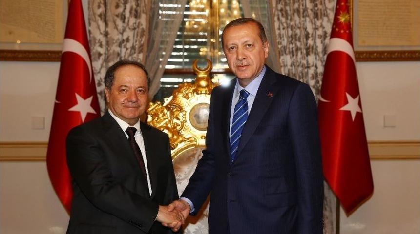 Cumhurbaşkanı Erdoğan, Mesut Barzani &rsquo;yi Kabul Etti