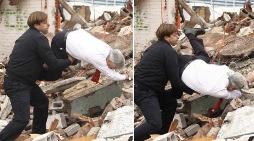 Devlet Başkanı böyle düştü