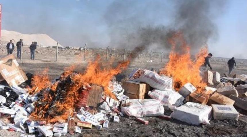 Aksaray'da 300 Bin Paket Ka&ccedil;ak Sigara Imha Edildi