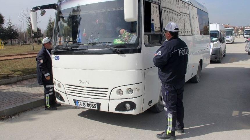 Bolu&rsquo;da İhbar &Uuml;zerine Okul Servisleri Denetlendi