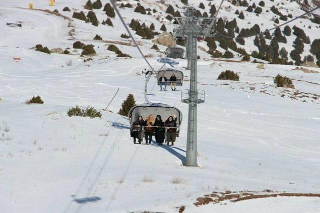 Erzincan’da Kyk’lı Kızlar Kayak Öğreniyor