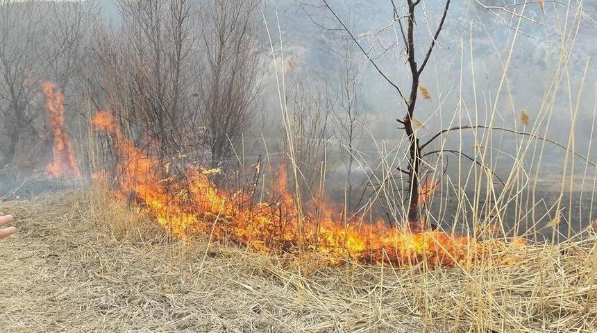 Anız Yangınını İtfaiye S&ouml;nd&uuml;rd&uuml;