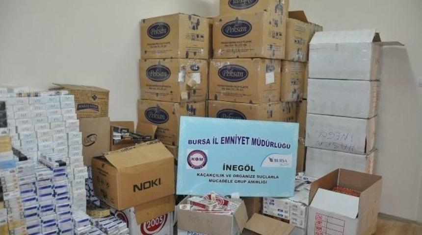 Ayakkabı Y&uuml;kl&uuml; Kamyonda 600 Bin Liralık Ka&ccedil;ak Sigara Ele Ge&ccedil;irildi