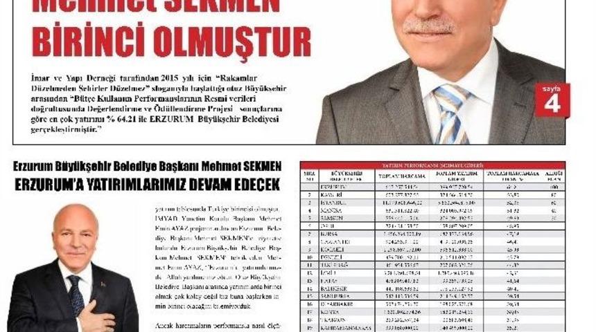 Başkan Sekmen B&uuml;t&ccedil;e Kullanımında T&uuml;rkiye Birincisi Oldu