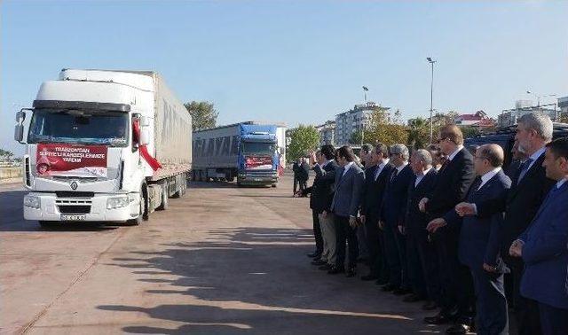 Trabzon&rsquo;dan Suriyeli M&uuml;lteciler İ&ccedil;in Yardım Tır&rsquo;ları Yola &Ccedil;ıktı 1