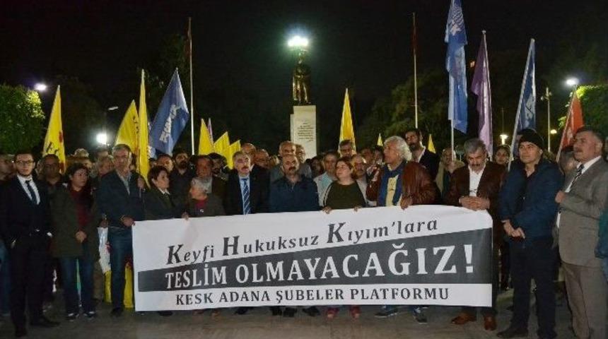 Kesk Ve Eğitim-sen &Uuml;yelerinin Basın A&ccedil;ıklamaları S&uuml;r&uuml;yor