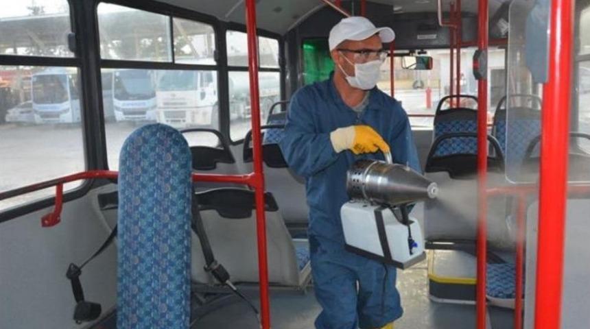 Şehir İ&ccedil;i Toplu Ulaşım Ara&ccedil;ları Dezenfekte Edildi