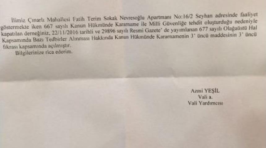 Yeniden A&ccedil;ılan "adana Kadın Girişimciler Derneği" Kapatıldı Sanılmış