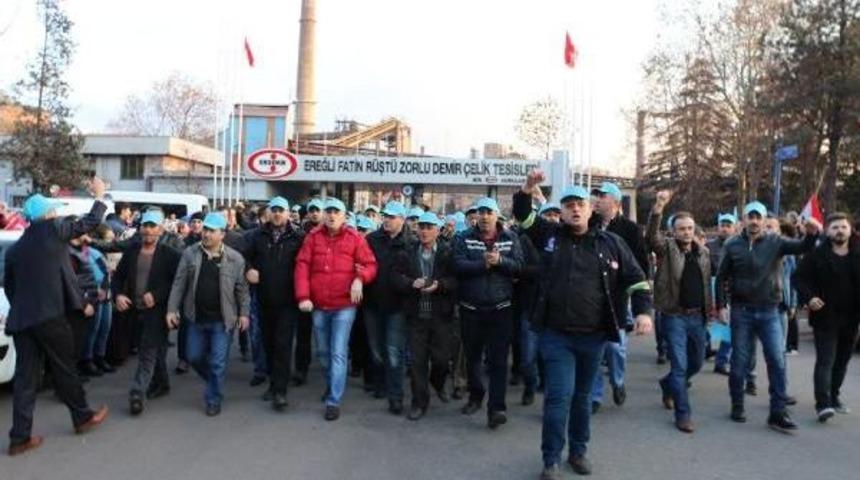 Erdemir&rsquo;De Toplu Iş S&ouml;zleşmesi Eylemi