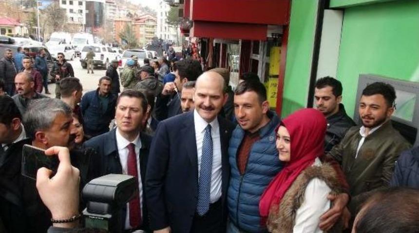 İ&ccedil;işleri Bakanı Soylu, Tunceli'de Esnaf Ziyareti Yaptı