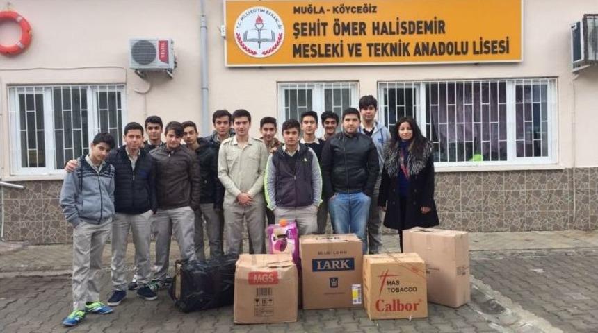 K&ouml;yceğizli &Ouml;ğrencilerden Kardeş Okula Eğitim Yardımı