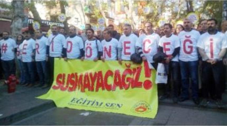 Eğitim-sen G&ouml;revden Almaları Protesto Etti