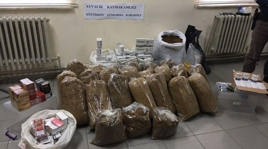 Ayvalık&rsquo;ta Ka&ccedil;ak Sigara Operasyonu