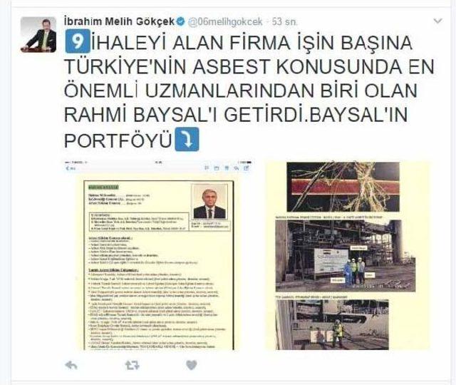 Başkan Gökçek'ten Asbestle Ilgili Mahkeme Kakarına Tepki