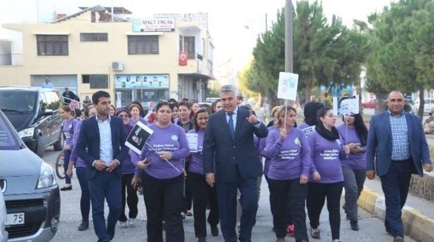Serik Belediyesinden "kadına Şiddete Hayır" Y&uuml;r&uuml;y&uuml;ş&uuml;