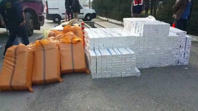 Ev Eşyası Taşıyan Kamyonda 22 Bin 740 Paket Kaçak Sigara Ele Geçti