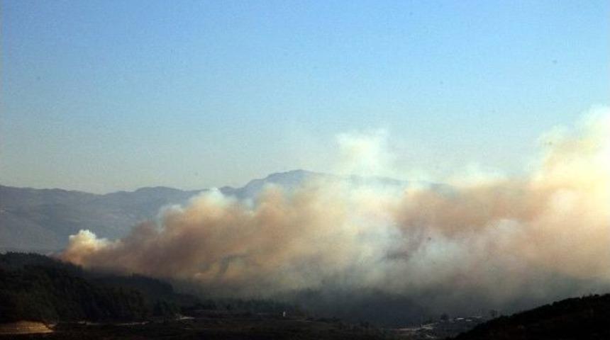 Hatay&rsquo;ın Suriye Sınırında Orman Yangını