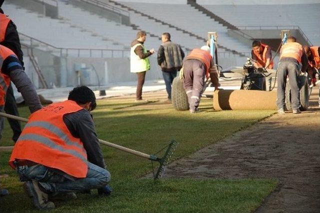 Malatya Arena Stadı’nın Çimleri Serilmeye Başlandı