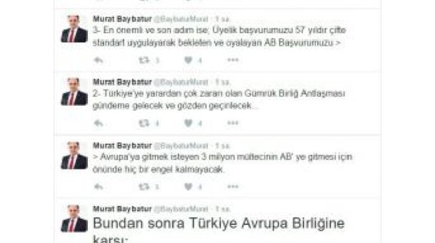 Ak Partili Baybatur: &ldquo;avrupa&rsquo;ya Gitmek İsteyen 3 Milyon M&uuml;ltecinin &Ouml;n&uuml;nde Hi&ccedil;bir Engel Kalmayacak&rdquo;