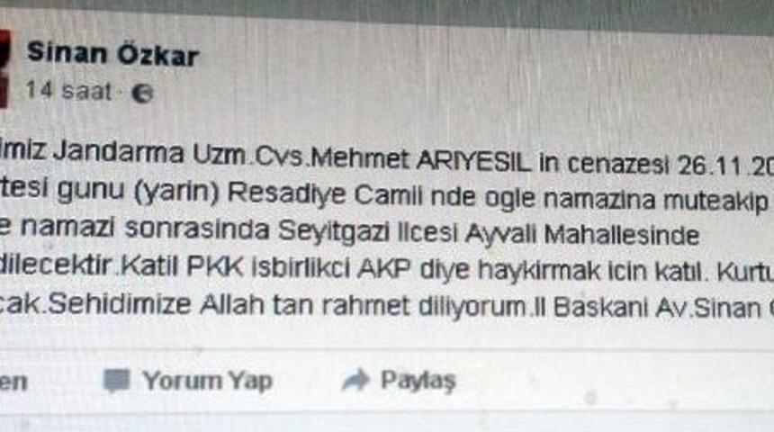 Eskişehir'de Chp İl Başkanı'nın Tepki &Ccedil;eken Şehit Cenazesi Paylaşımı (2)