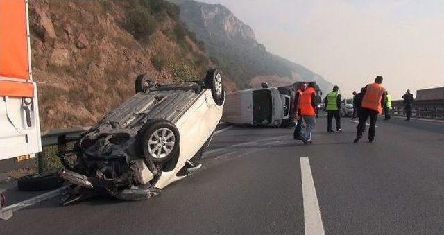 Tem’de Kamyonete Çarpan Otomobil Takla Attı: 2 Yaralı