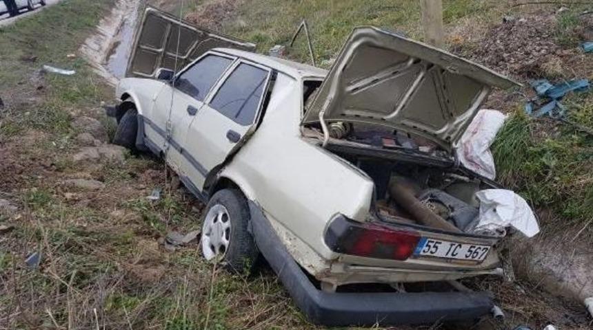 Samsun'da Otomobil Şarampole Yuvarlandı : 4 Yaralı