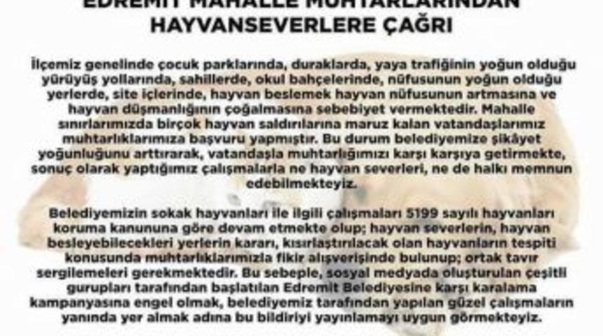 Edremit&rsquo;te Muhtarlar İle Hayvanseverler Birbirine Girdi