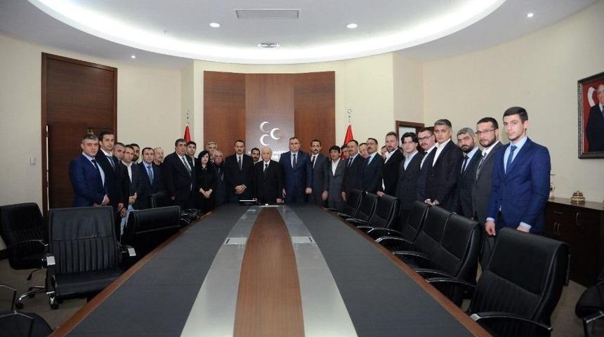 Mhp G&ouml;lbaşı İl&ccedil;e Teşkilatı&rsquo;ndan Mhp Genel Başkanı Bah&ccedil;eli&rsquo;ye Ziyaret