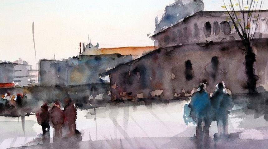 Karikat&uuml;rl&uuml; Ev&rsquo;de Suluboya Resim Sergisi