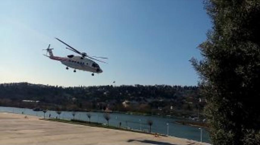 Cumhurbaşkanı Erdoğan, Yoğun G&uuml;venlik &Ouml;nlemleri Altında Helikopterle Tekirdağ&rsquo;a Gitti