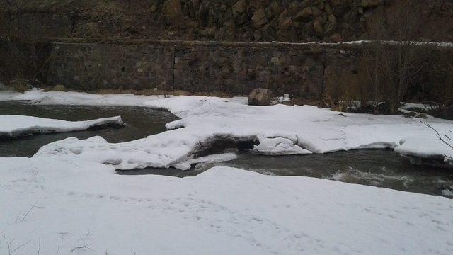 Kars Çayında Buzlar Erimeye Başladı