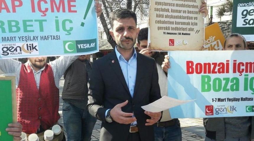 Sp Gen&ccedil;lik Kolları &rsquo;şarap İ&ccedil;me Şerbet İ&ccedil;&rsquo; Sloganıyla Vatandaşlara Şerbet Dağıttı