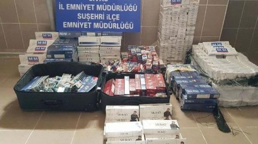 Sivas'ta 4 Bin 85 Paket Ka&ccedil;ak Sigara Ele Ge&ccedil;irildi