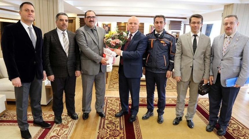 Afad İl M&uuml;d&uuml;r&uuml; Karslı Başkan Sekmen&rsquo;i Ziyaret Etti