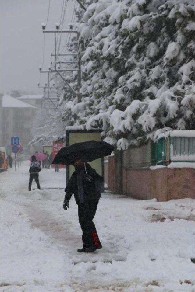 Samsun’Un Yüksek Kesimlerinde Kar Yağışı