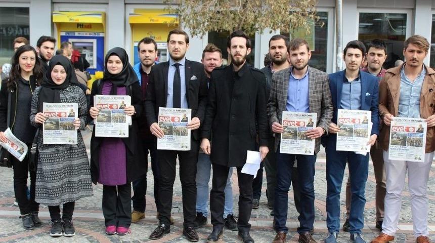 Ak Parti Edirne Gen&ccedil;lik Kolları Kılı&ccedil;daroğlu&rsquo;na &lsquo;evet&rsquo; Gazetesi G&ouml;nderdi